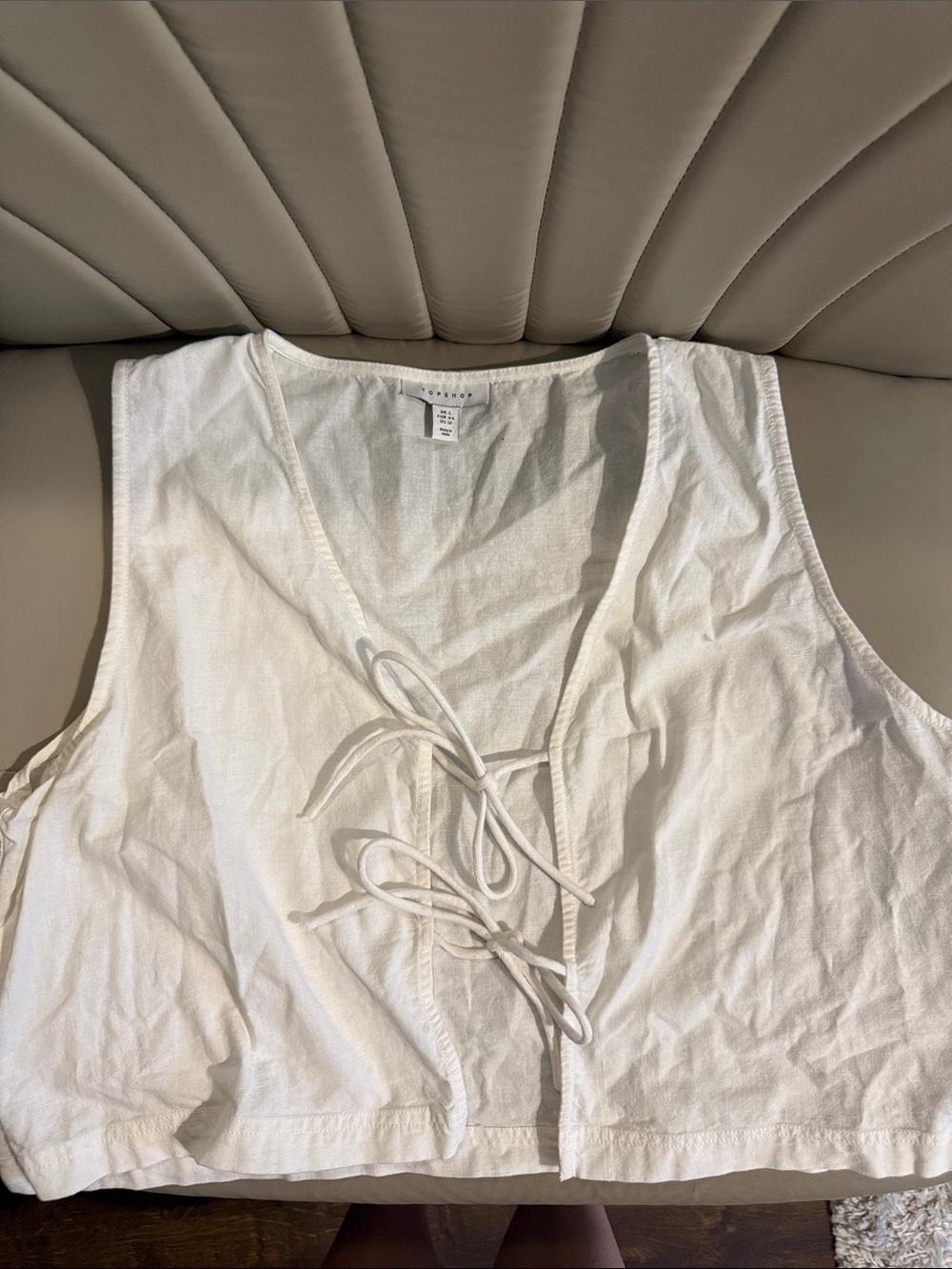 Topshop cotton tie vest size large